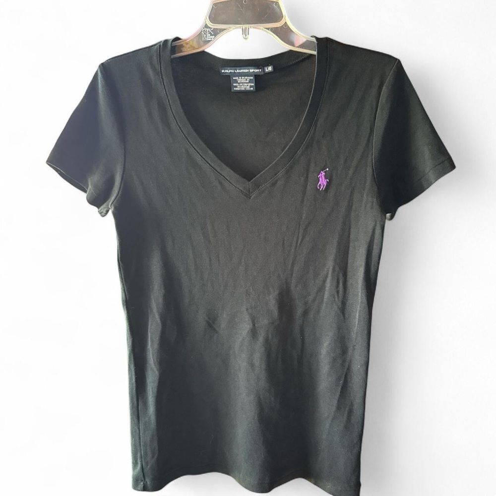 Ralph Lauren black Fitted V-Neck T-Shirt
